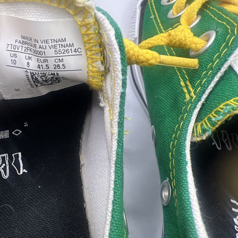 Converse Chuck Taylor All-Star Shoes Green & Yellow Slip On Sz Mens 8 Womens 10 - Picture 6 of 6